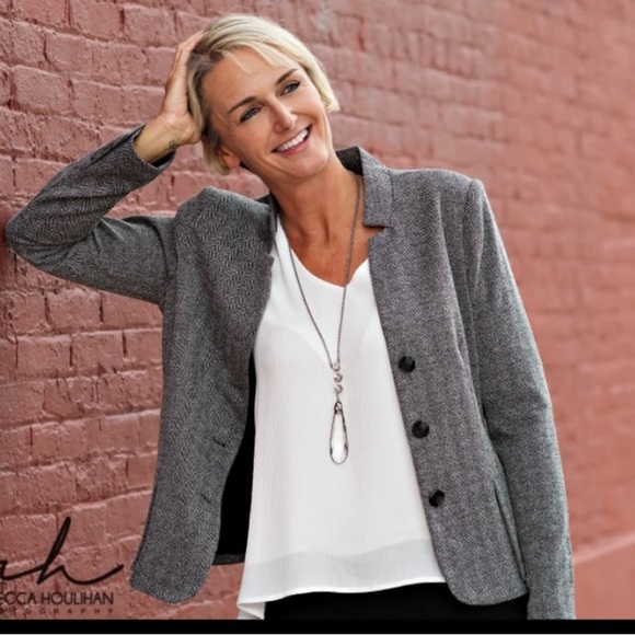 Renuar 3 Button Blazer Jacket B&W Pattern - Picture 1 of 9